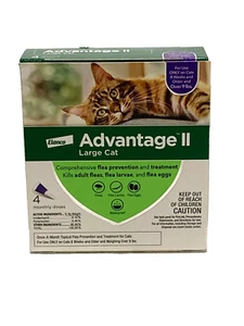 Advantage II Large Cat Flea Prevention and Treatment, Over 9lbs, 4 Monthly Doses - Picture 1 of 4
