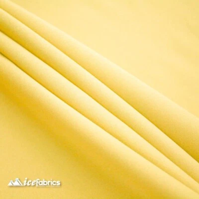 Yellow Poplin Fabric By The Yard_ High Quality Solid Poly Poplin_ ''60 Width - Image 1 of 3
