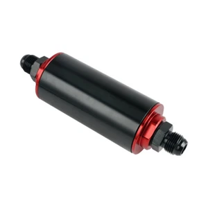 1X AN6 AN8 AN10 100 Micron Billet Racing Inline Fuel Oil Petrol Filter Aluminum - Picture 1 of 5