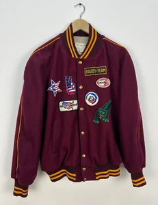 Chaqueta Universitaria Años 80 Vintage Lana Premio Universitario Bombardero Logo Parches Hombres Talla L - Imagen 1 de 10