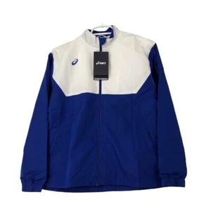 ASICS UNISEX JR. UPSURGE JACKET ROYAL WHITE 4301 L ARGE ZIP CLOSURE ADJUSTABLE - Picture 1 of 10