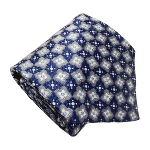 Corbata Brooks Brothers azul y plata patrón geométrico corbata de seda para hombre - Imagen 1 de 5