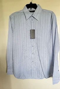Level Ten Button Up Shirt Men's XL Long Sleeve Blue Striped NEW - Picture 1 of 3