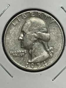 1954 D Silver Washington Quarter -  a  circulated coin - Picture 1 of 2