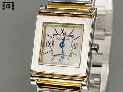 【Near Mint】 Yves Saint Laurent Women's Qz Watch White Dial Gold Roman US Stock - Image 1 of 4