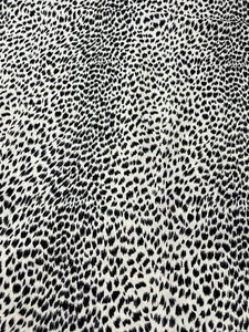Black White Animal Print Polyester Fabric 2 Yards 44" Wide Unbranded Silky Feel - Picture 1 of 5