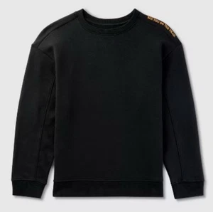 🥥 Cat & Jack Boys' Fleece Crewneck Pullover Sweatshirt Black Size L(10/12)🆕 - Picture 1 of 8