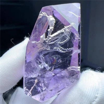 5cm Free-Form Faceted Amethyst with Hollow Channels & a Moving Water Bubble-35 - Image 1 of 4