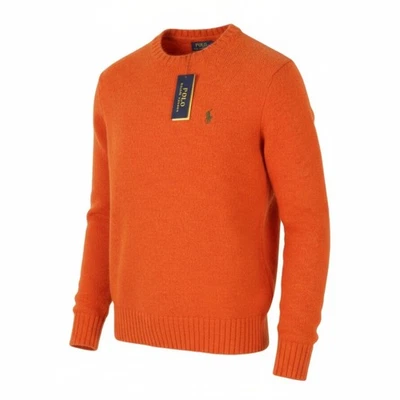 RALPH LAUREN Classic Orange Men Jumper M Melange Wool Alpaca Blend Knit RRP269 * - Image 1 of 4