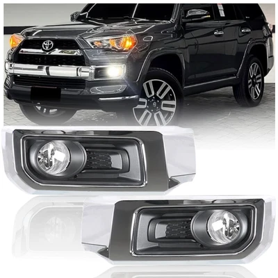 Для 2014-2021 Toyota 4Runner ограниченного противотуманные фары черный хром комплект слева + справа - Изображение 1 из 4