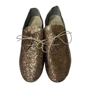 Zapatos Derby Oxford Anniel Brillo EU 39/US 9 Con Cordones Bronce Dorado Cuero NUEVO - Imagen 1 de 6