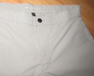 NWOT New BANANA REPUBLIC Pants Mens 32 X 30 Tan 100% Polyester Flat Front