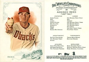 Addison Reed 2015 Topps Allen & Ginter Baseball Card 286  Arizona Diamondbacks