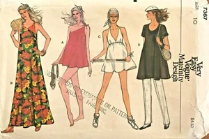 Traje de baño de maternidad Vogue Misses de 1970, vestido, pantalones patrón 7367 talla 10 - Imagen 1 de 2