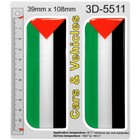 2x Palestine Palestinian Flags Domed Number Plate Stickers Badge 3D Decals