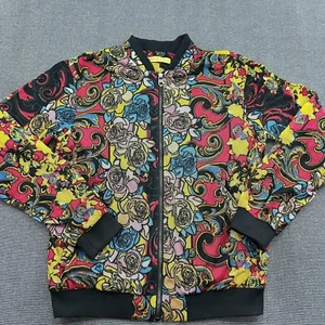 Versace Jeans Bomber Jacket Size Small Floral Zip Up Roses - Picture 1 of 17