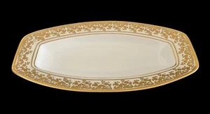 Vintage Hutschenreuther LHS Selb Bavaria 10" Oval Relish Dish Gold Encrusted - Picture 1 of 8