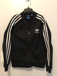 Adidas Kids Full Zip Black Track Jacket Size Small - Picture 1 of 6