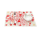 Romantic Table Decor Bowl Coffee Cup Pads Valentine's Day Heart Print Placemat