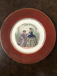 Placa de servicio victoriana CENTURY por SALEM CHINA Godey's Lady ÓXIDO y ORO 23K - Imagen 1 de 5