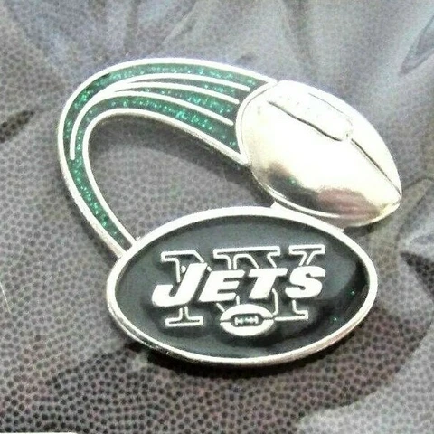 2013 NY New York Jets soaring football ball glitter trail lapel pin NFL Cover