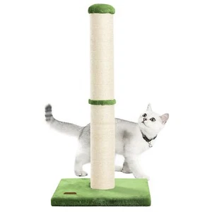 34" Green Cat Scratching Post 4.3" Diameter Natural Sisal Rope Scratcher Tree - Picture 1 of 8