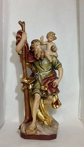 SAN CRISTOFORO SCULTURA IN LEGNO CM 15 dolfi - Imagen 1 de 1