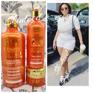 easy glow Carrot & Glupa Toning Body Milk & Face Cream + Carrot Shower Gel - Picture 1 of 2