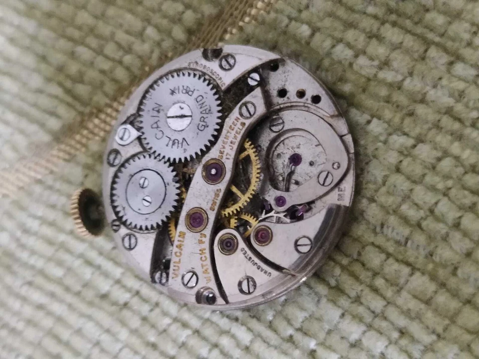 Vintage VULCAIN Grand Prix Wrist Watch In Complete Movement not work  - Image 1 of 4