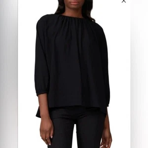 Rochas Bluse schwarz Camica Penny Schlüsselloch hinten Damen 38/8/Medium Viertelarm - Bild 1 von 13