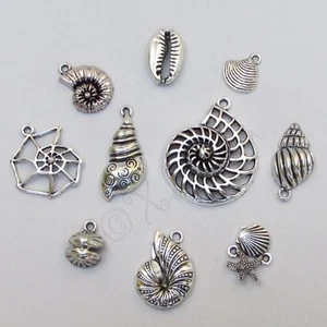 Seashell Charms 10PCs Mix - Wholesale Ocean Charms Set CM3470 - 10, 20 Or 50PCs - Picture 1 of 10