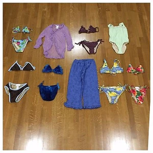 Brand New Little Girls Bathing Suit Set Bikini Top Bottom Fashion Swimwear Pants - Picture 1 of 40