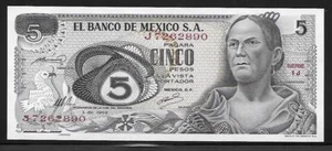 Mexico P-62 5 Pesos 1969 Unc - Picture 1 of 1