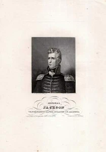 c1850 Andrew Jackson Presidente Estados Unidos de América Grabado en Acero Retrato - Imagen 1 de 1