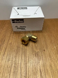 Parker Brass 90 Deg Elbow Adapter Compression 1/2" BSPT Pipe X 15 MM Tube OD - Picture 1 of 7