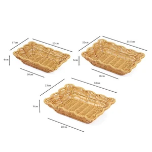 Rattan Storage Basket Handwoven Fruit Tray Multifunction Bread Candy Tray Coffee - Picture 1 of 20