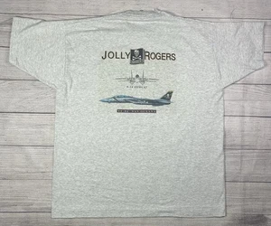 Vtg Jolly Rogers Fighting 84 F-14 Tomcat VF-84 NAS Space Oceana T-Shirt Size XL - Picture 1 of 18
