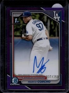 2024 Bowman Chrome Marco Corcho Autographs Purple Refractors #/250 - Picture 1 of 2