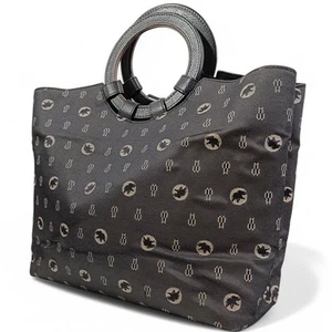 Hunting World Tote Bag Canvas Gray/Black Large Capacity All-Over Pattern - Picture 1 of 10