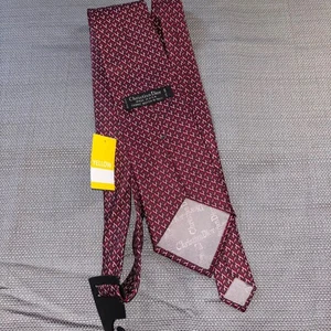 Christian Dior Necktie Silk Burgundy Pattern Dress Career Formal Classic - Picture 1 of 2
