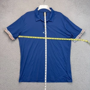 Oakley Poloshirt Herren XL blau Performance Fit Stretch feuchtigkeitsableitend Golf Tennis - Bild 1 von 8