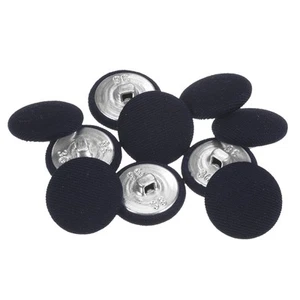 10pcs Fabric Cloth Covered Button 23mm Metal Round Sewing Buttons Navy Blue - Picture 1 of 5