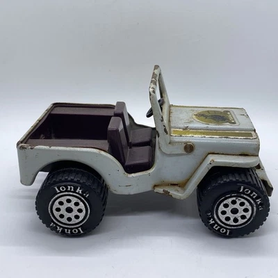 Vintage Tonka Jeep Barrel Racing Caminhão de Rodeio Cinza Metal Anos 70 Brinquedo EUA - Imagem 1 de 4