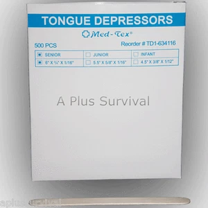 Lot of 10 Wood Finger Splints Tongue Depressors 6"x.75" First Aid Survival Kits - Picture 1 of 1