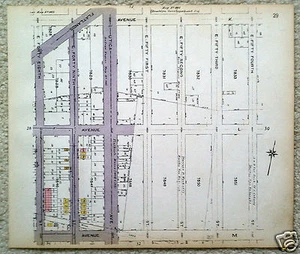 Original 1922 Map of the Flatlands Area of Brooklyn-Ave K & Flatbush - Flatlands - Picture 1 of 2
