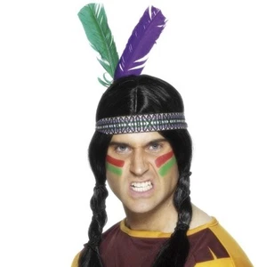 Native American Inspired Indian Feather Headband Stretch Fancy Dress by Smiffys - Picture 1 of 1