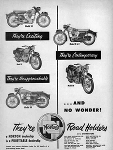 1956 Norton 19 50 88 99 & ES-2 Motorcycle Original Ad - Foto 1 di 1