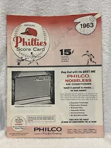 1963 Philadelphia Phillies vs. Los Angeles Dodgers Program, Walt Alston AUTO'D! - Picture 1 of 10