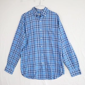 Peter Millar Shirt Mens Medium Casual Button Down Blue Plaid Long Sleeve NWT - Picture 1 of 7