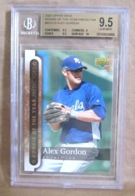 Alex Gordon RC 2007 Upper Deck ROY Rookie  BGS9.5!Royals OF RC GOAT HOF - Image 1 of 2